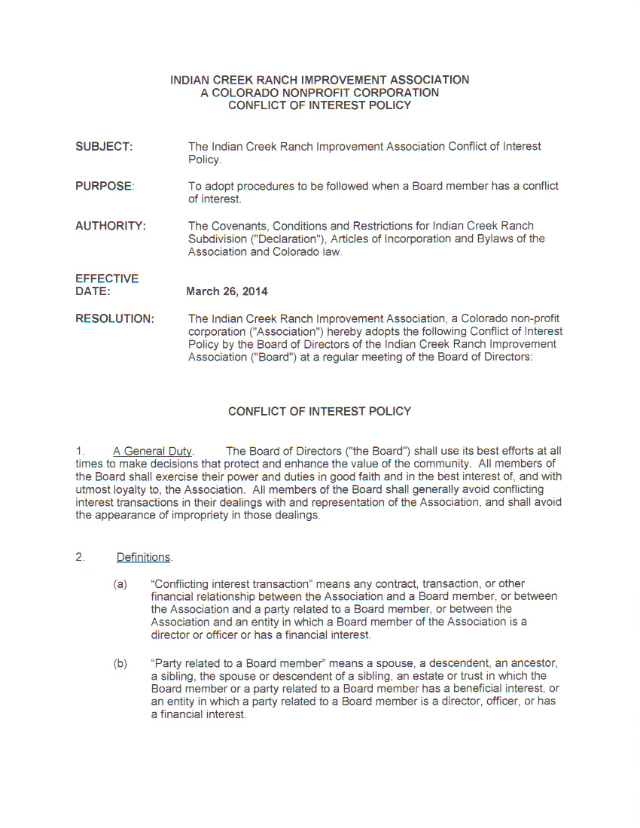 Conflict of Interest Policy 2014-03-26