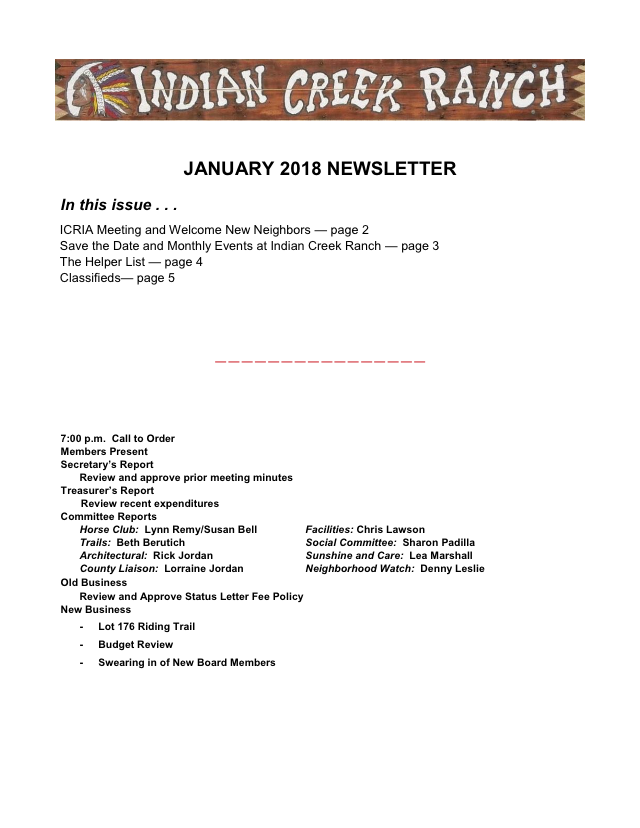 Newsletter 2018-01
